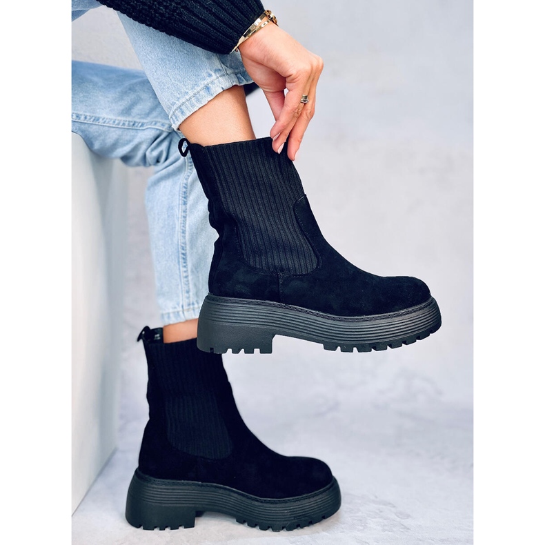 Winters Black elastic ankle boots 2