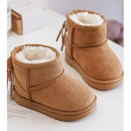 Children's Insulated Snow Boots With Fringes Camel Mikyla brown 2 Children's Insulated Snow Boots With Fringes Camel Mikyla brown 2
