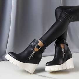 Black wedge boots from Sherri 1