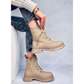 Lace-up boots Lohan Apricot beige 2