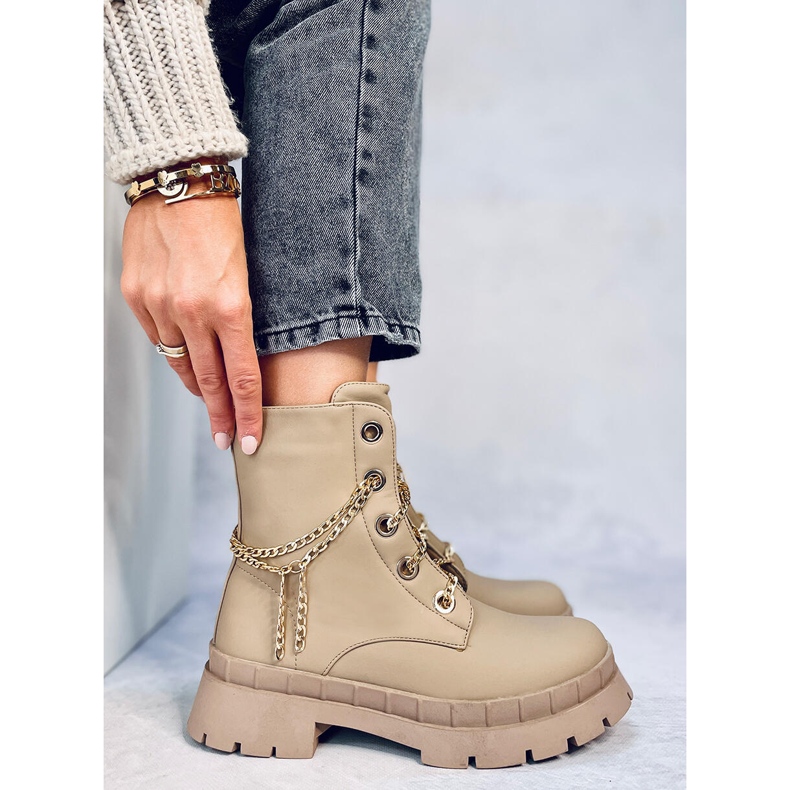Lace-up boots Lohan Apricot beige 1