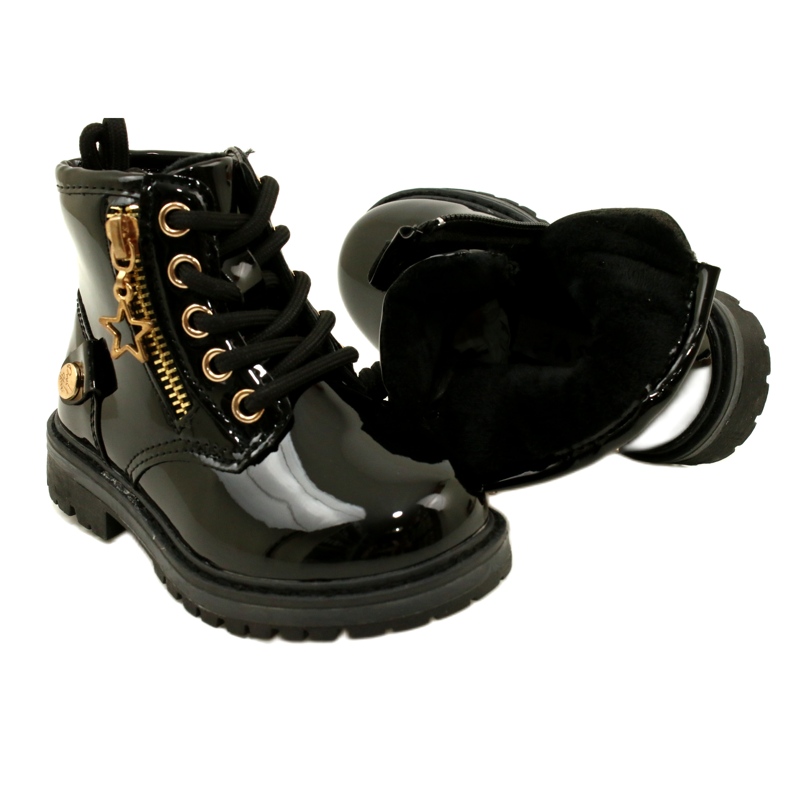 Miss Girls' patent leather boots, star 23DZ23-6593, black 5 Miss Girls' patent leather boots, star 23DZ23-6593, black 5