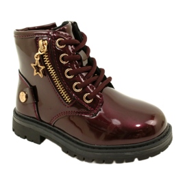 Miss Girls' boots, patent leather, star 23DZ23-6593, burgundy red 1 Miss Girls' boots, patent leather, star 23DZ23-6593, burgundy red 1