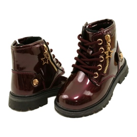 Miss Girls' boots, patent leather, star 23DZ23-6593, burgundy red 4
