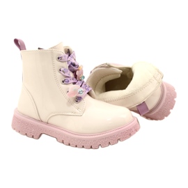 Lacquered Boots With Decorative Cufflinks Miss 23DZ23-6582 beige 4