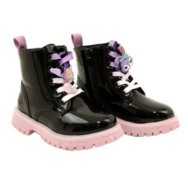 Lacquered Boots With Decorative Clips Miss 23DZ23-6582 black 4