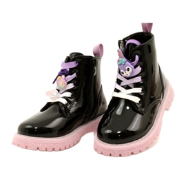 Lacquered Boots With Decorative Clips Miss 23DZ23-6582 black 3