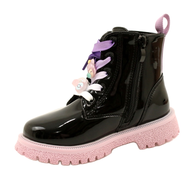 Lacquered Boots With Decorative Clips Miss 23DZ23-6582 black 2