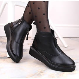 Black Filippo DBT4800 insulated women's leather boots with a zipper 1