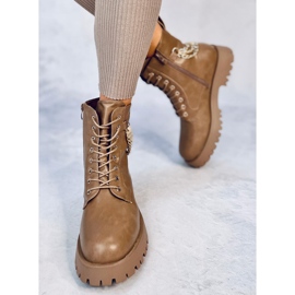 Boots boots with chains Tokio Khaki beige 1