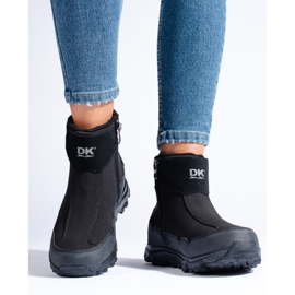 DK women's low snow boots with a thick sole, black 1