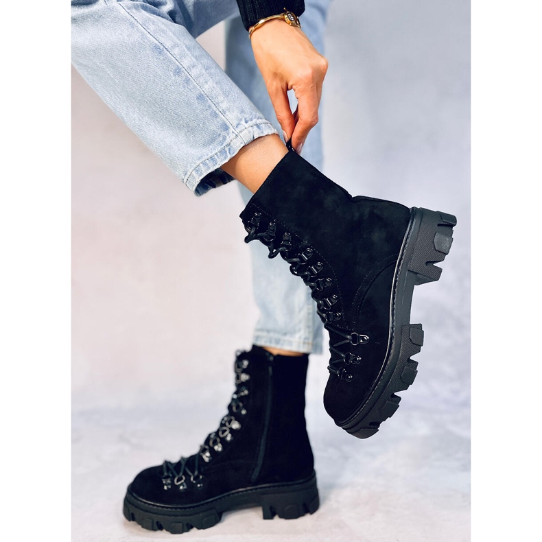 Conor Black lace-up worker boots 2