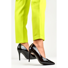Women's black patent stilettos 2