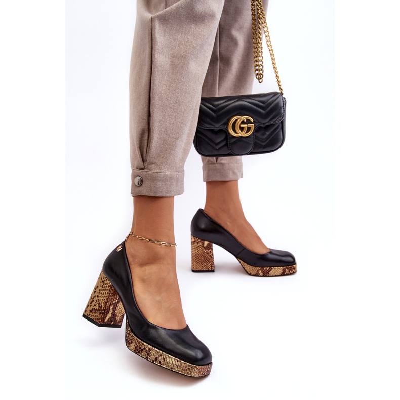 Women's leather pumps Laura Messi 2599 black 1 Women's leather pumps Laura Messi 2599 black 1