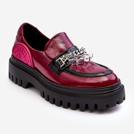 Decorated Chunky Leather Women's Shoes Maciejka 06294-15 Fuchsia pink 1