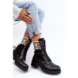 Women's Worker Boots With Sock Black Hakina 1