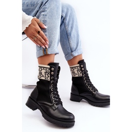 Women's Worker Boots With Sock Black Hakina 2