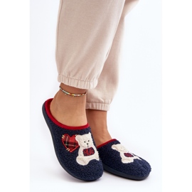 Women's Home Flip-Flops Slippers With Teddy Bear Inblu EC000095 Navy Blue 4