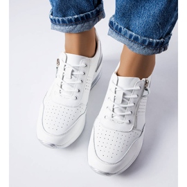 Jazzar white openwork leather shoes 1