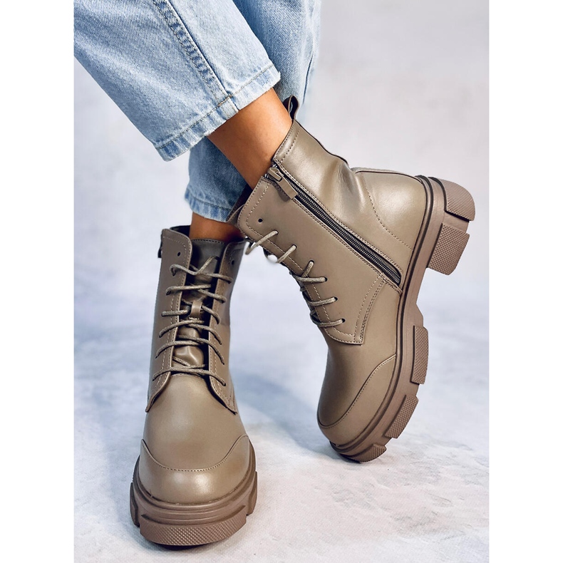 Lace-up boots Coley Olive green 1