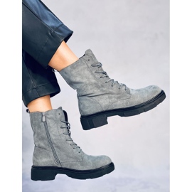 Lavey Gray suede lace-up boots grey 1