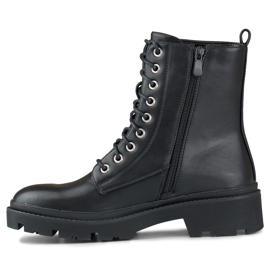 Women's rock workers made of eco-leather black 2