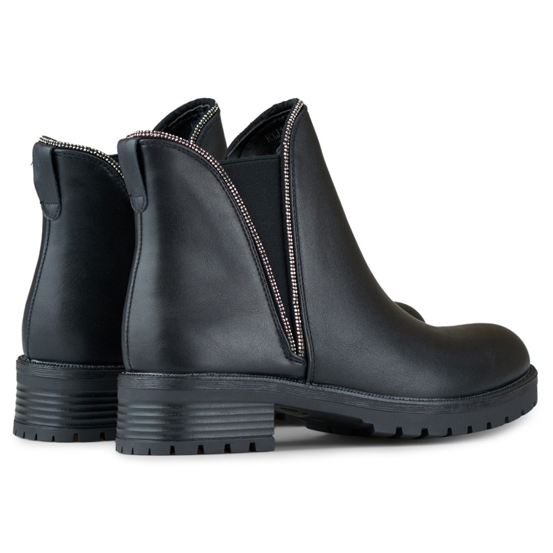 Women's Chelsea boots with a decorative elastic upper black 1