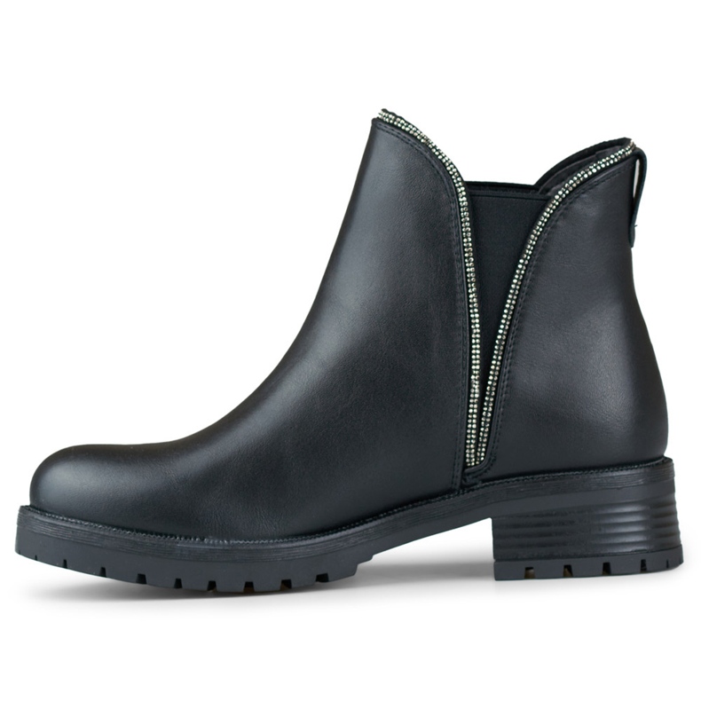 Women's Chelsea boots with a decorative elastic upper black 2