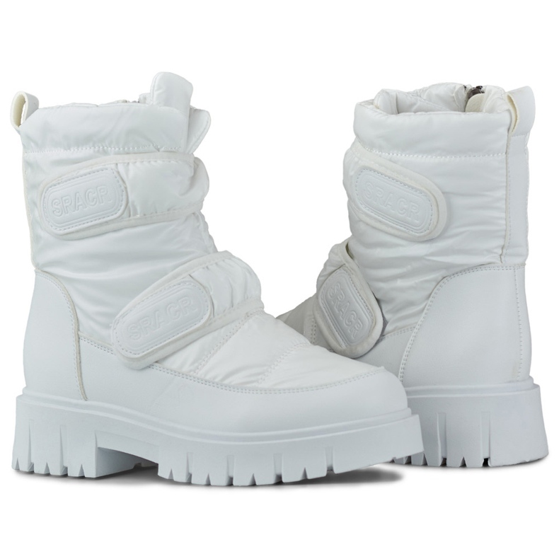Laila warm women's snow boots with Velcro white 1