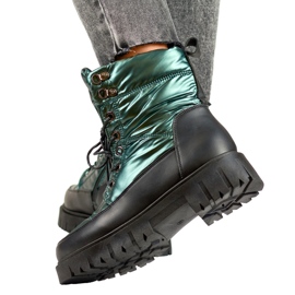 Women's thick, insulated winter boots green 1 Women's thick, insulated winter boots green 1