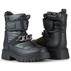 Women's snow boots with chain Selena black 1