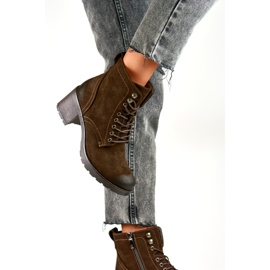 Women's suede brown lace-up ankle boots 2 Women's suede brown lace-up ankle boots 2