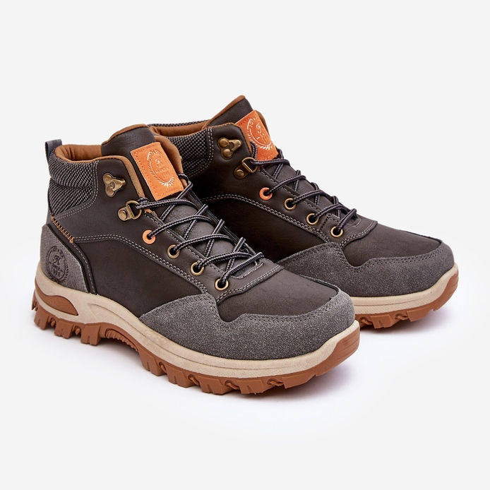 Men's Trapper Lace-up Trekking Shoes Gray Salomene grey 1