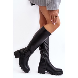 Vinceza Black Nienna Women's Boots With Low Massive Heels 2