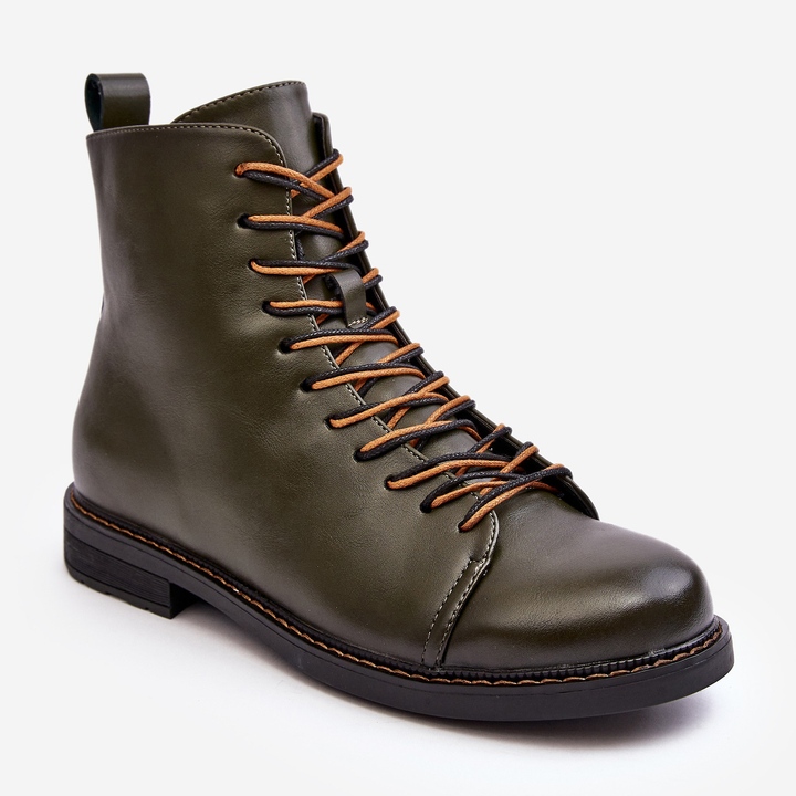 Vinceza Women's Leather Ankle Boots Green Ethel 1 Vinceza Women's Leather Ankle Boots Green Ethel 1