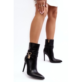 Women's High Heel Boots With Straps Black Casulle 1 Women's High Heel Boots With Straps Black Casulle 1