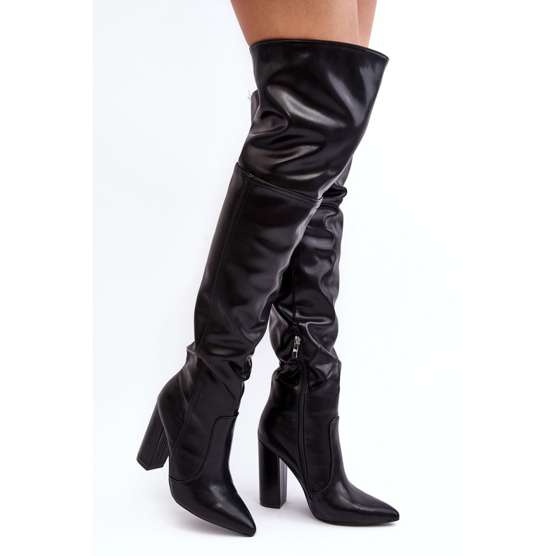 Women's High Over-the-Knee Boots, Black Jeine 2