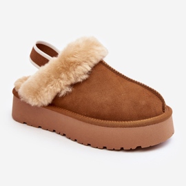 Women's Platform Slippers With Fur Camel Sophienne brown 2
