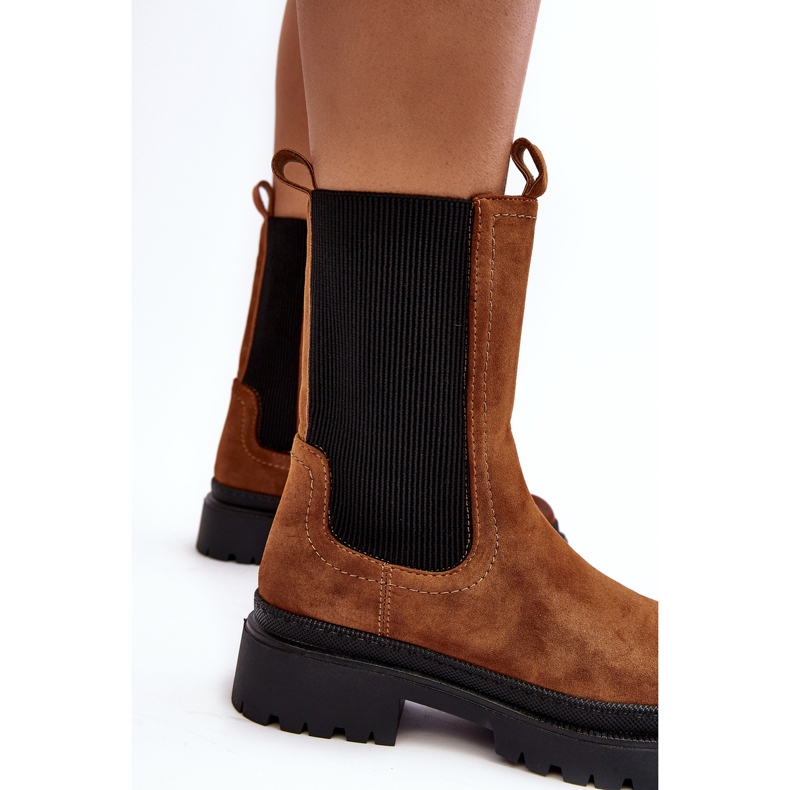 Women's Camel Samil Chelsea boots with a zipper brown 2 Women's Camel Samil Chelsea boots with a zipper brown 2