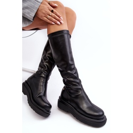Women's Platform Boots With Zipper GOE MM2N4068 Black 1