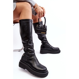 Women's Platform Boots With Zipper GOE MM2N4068 Black 2