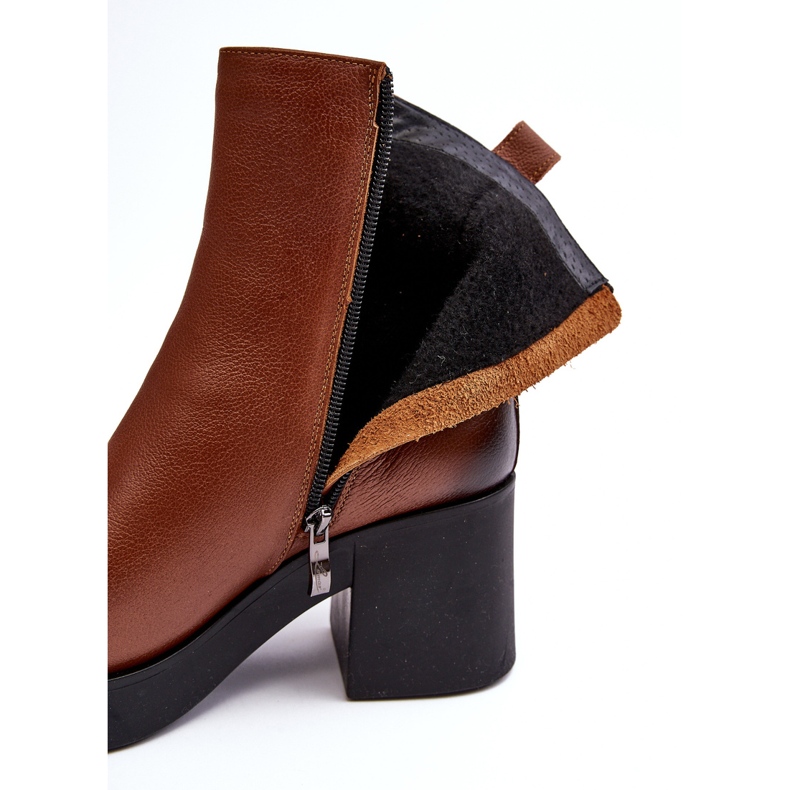 Lemar Littosa Lemar Littosa Leather Ankle Boots On A Massive Heel With Zippers brown 2 Lemar Littosa Lemar Littosa Leather Ankle Boots On A Massive Heel With Zippers brown 2