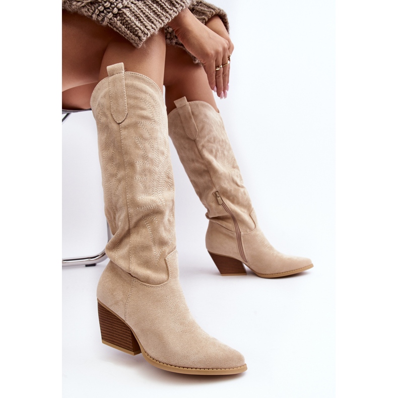 Women's Light Beige Cowboy Boots by Sloana 2 Women's Light Beige Cowboy Boots by Sloana 2