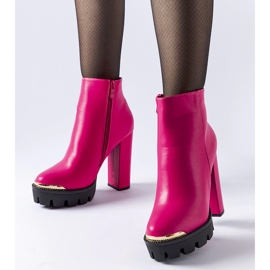 Inna Pepe pink ankle boots with a decorative toe 1