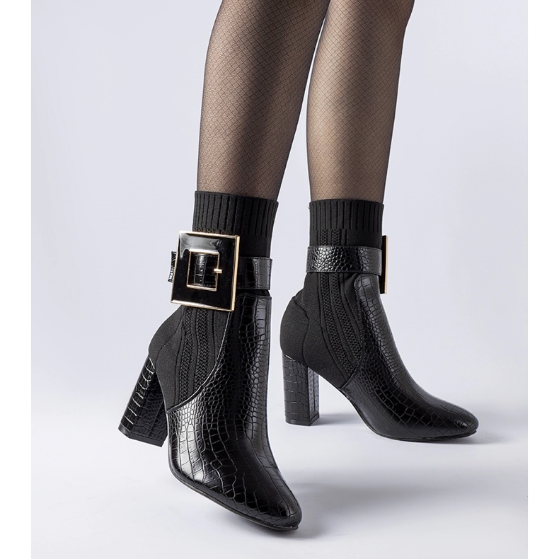 Enrice black animal print sock boots 1 Enrice black animal print sock boots 1