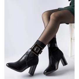 Enrice black animal print sock boots 2