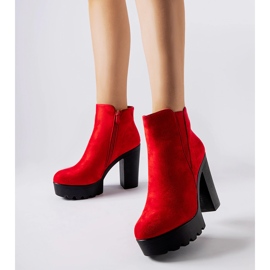 Red eco-suede Indiprete ankle boots 1
