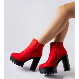 Red eco-suede Indiprete ankle boots 2