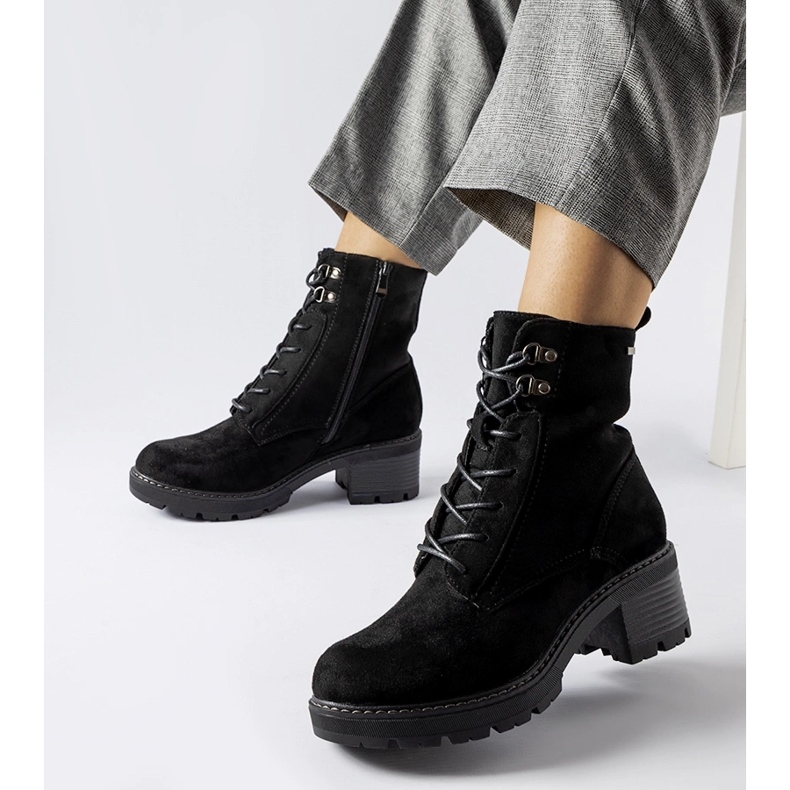 Black lace-up ankle boots from Clementina 1