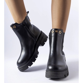 Black insulated decorative Federica ankle boots 2